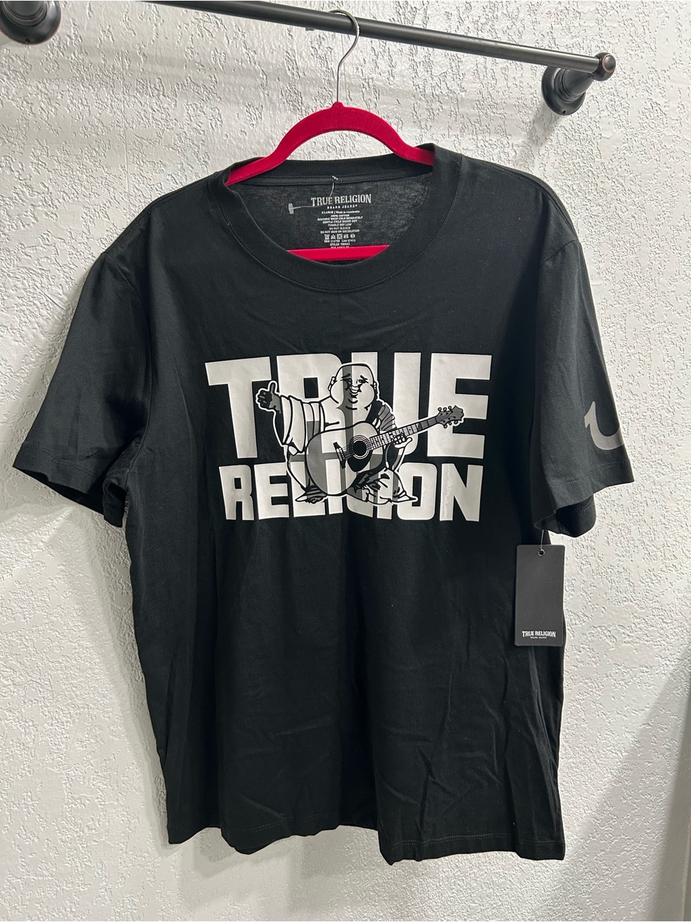 True Religion Black Short-Sleeve Graphic Logo Tee
